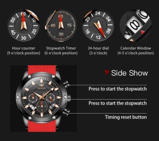 Reloj OLEVS Negro y Rojo para Hombre