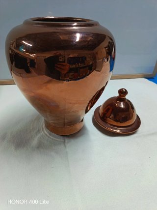 Jarrón Tibor Cerámica Brillo Cobre