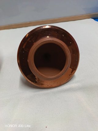 Jarrón Tibor Cerámica Brillo Cobre