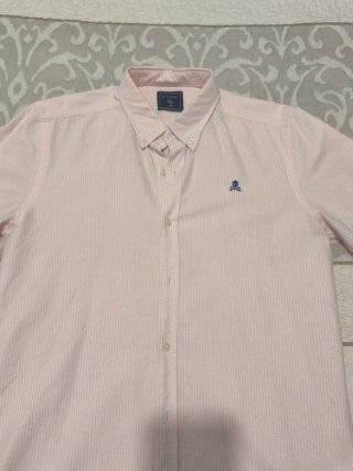 Camisa Scalpers Rosa Rayas Hombre