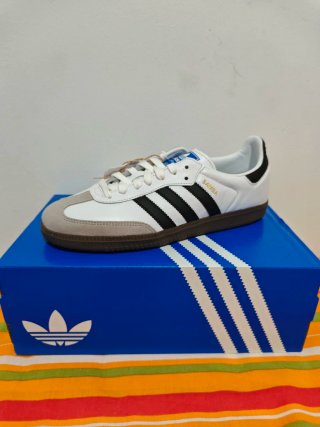 Zapatillas Adidas Samba Unisex Gris Blanco