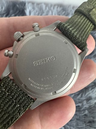 Seiko Titanium Chronograph 7T62 Militar Green Dial