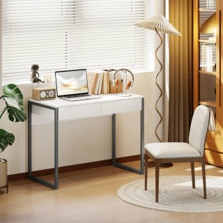 Escritorio/aparador moderno blanco y gris