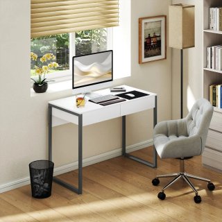 Escritorio/aparador moderno blanco y gris