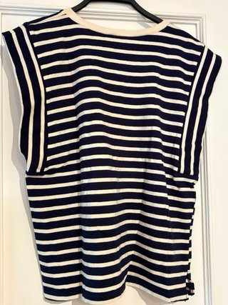Camiseta marinera Zara rayas azul y blanco