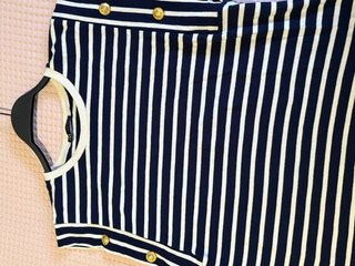 Camiseta marinera Zara rayas azul y blanco