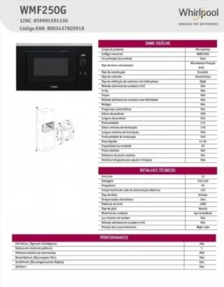 MICROONDAS INTEGRABLE WHIRLPOOL