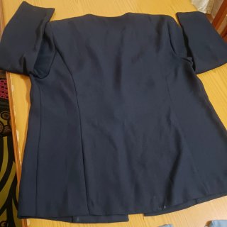 Blusa vintage mujer azul y beige