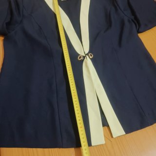 Blusa vintage mujer azul y beige
