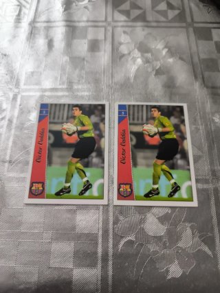 2 Cromos de fútbol Victor Valdés