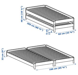Cama doble de madera Ikea