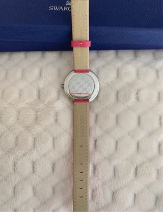 Reloj Swarovski Correa Piel Rosa y Plata