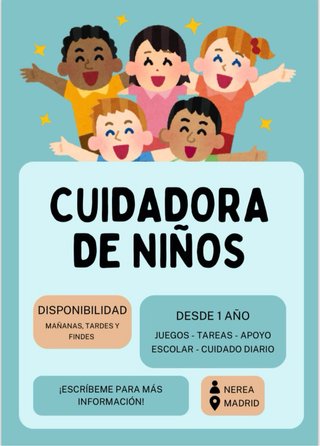 Cuidadora de niños en verano