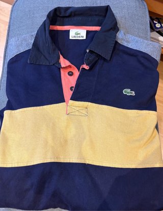 Camiseta Lacoste Talla M Azul y Amarillo