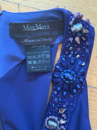Abito Max Mara scollo V con perline