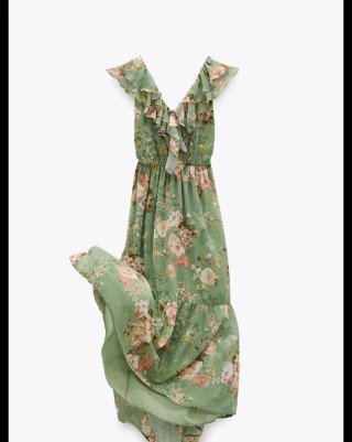 Vestido largo ZARA floral vaporoso verano