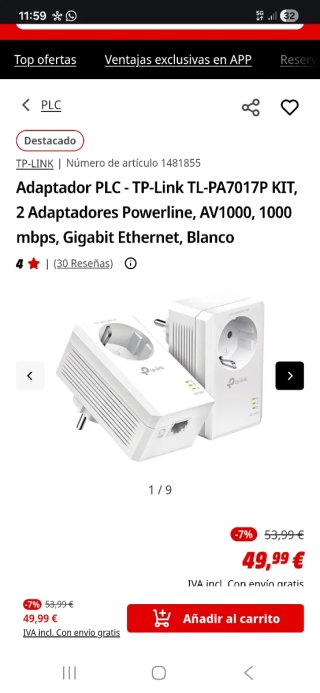 TP-Link PLC Powerline Adaptador