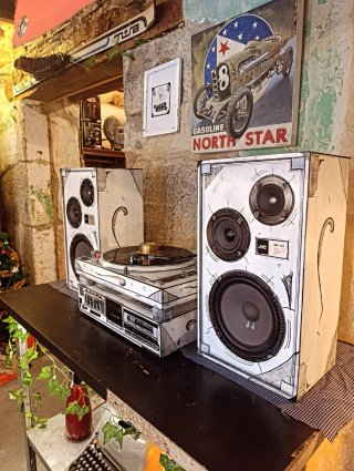 Tocadiscos, Altavoces y Amplificador Custom