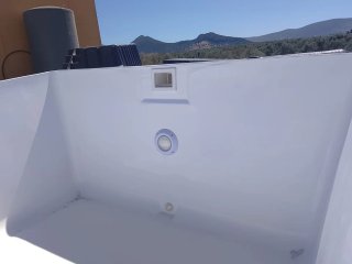 Piscina de poliéster blanca