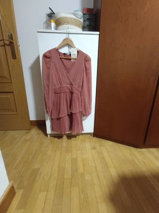Vestido rosa Zara plumeti