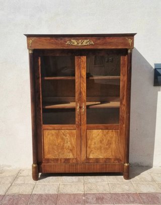Vitrina/Librería Antigua Madera y Cristal