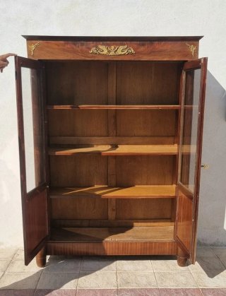 Vitrina/Librería Antigua Madera y Cristal