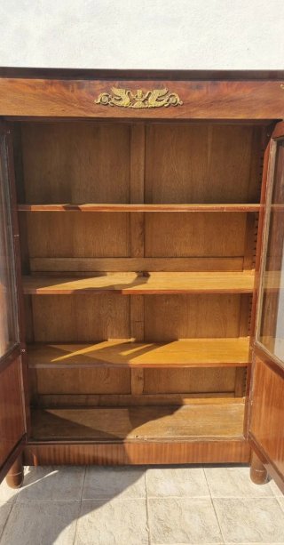 Vitrina/Librería Antigua Madera y Cristal