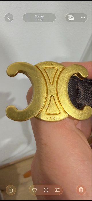 Cinturone Celine S-NE-4179 Marrone e Oro 90cm