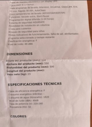 Lavavajillas compacto Teka EN GARANTÍA