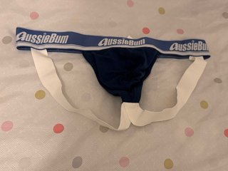 Suspensorio Aussie Bum Azul y Blanco