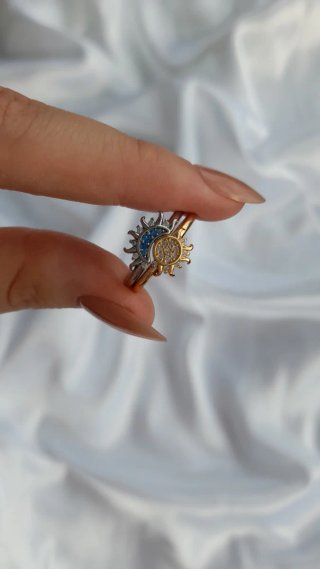 Anillos Sol y Luna Pandora Oro y Plata
