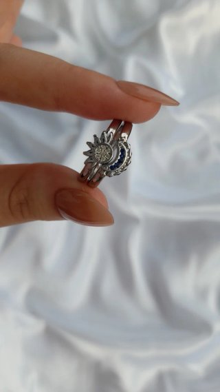Anillos Sol y Luna Pandora Oro y Plata