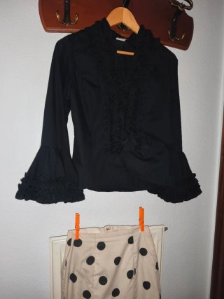 Conjunto Flamenco Blusa y Falda Lunares