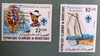 2 Francobolli Mauritania 1982 Scoutismo
