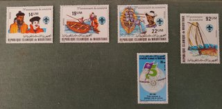 2 Francobolli Mauritania 1982 Scoutismo