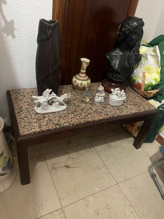 Mesa Centro Granito y Madera Clásica