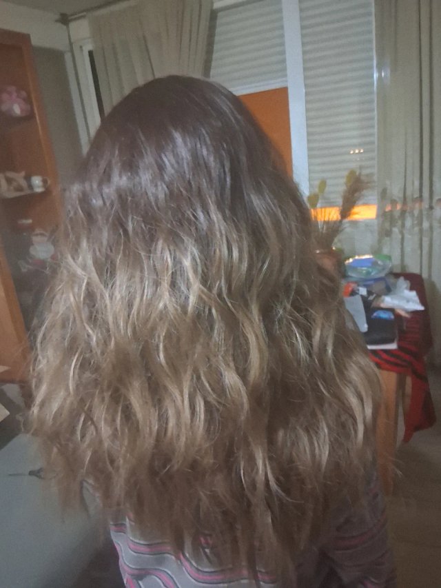Peluca pelo natural castaño y rubio