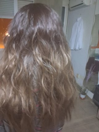 Peluca pelo natural castaño y rubio