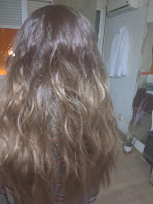 Peluca pelo natural castaño y rubio