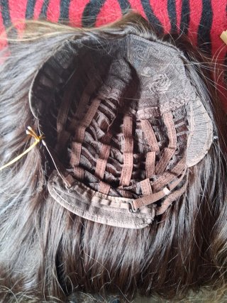 Peluca pelo natural castaño y rubio