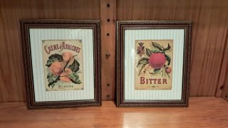 Cuadros de láminas de frutas vintage