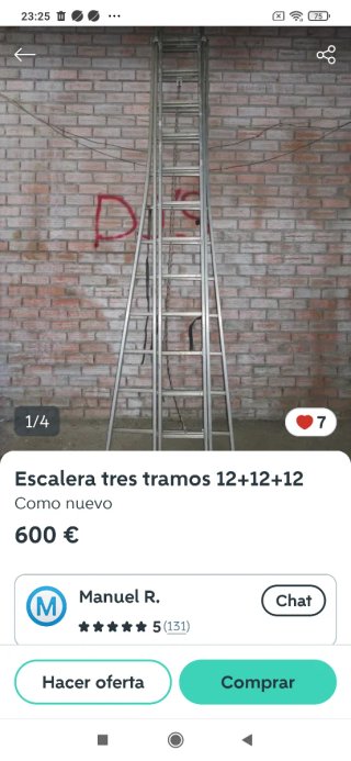 Escalera Profesional para  Poda de  36 peldaños