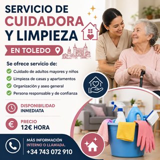 Cuidado de adulto mayores y Limpiezas