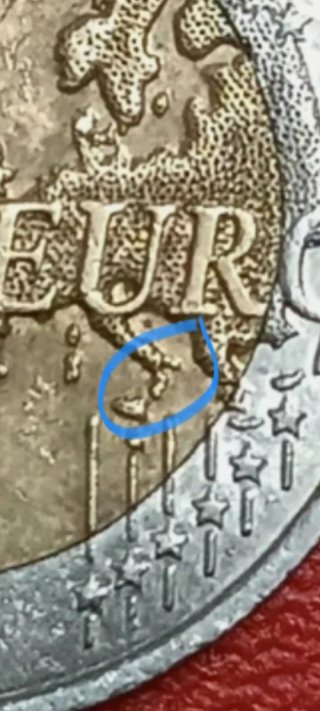 2 Euros España 2009 UEM Error Tacón Italia