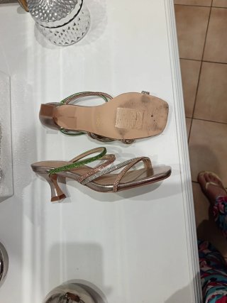 Sandalias Azarey tacón brillantes verano