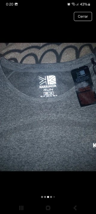 Camiseta Karrimor Run Gris Chico Talla xl l