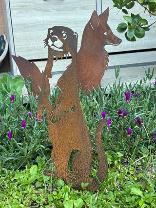 Figura Corten di una lontra altezza 30 cm
