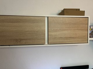 Muebles salón blanco y roble: