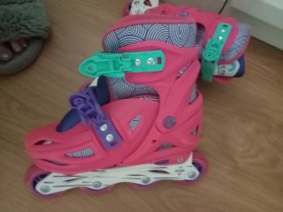 Patines en línea rosas para niña Talla 33-35