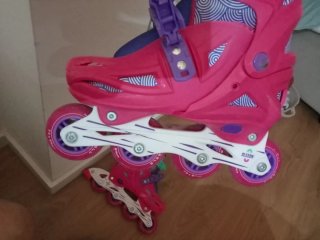 Patines en línea rosas para niña Talla 33-35